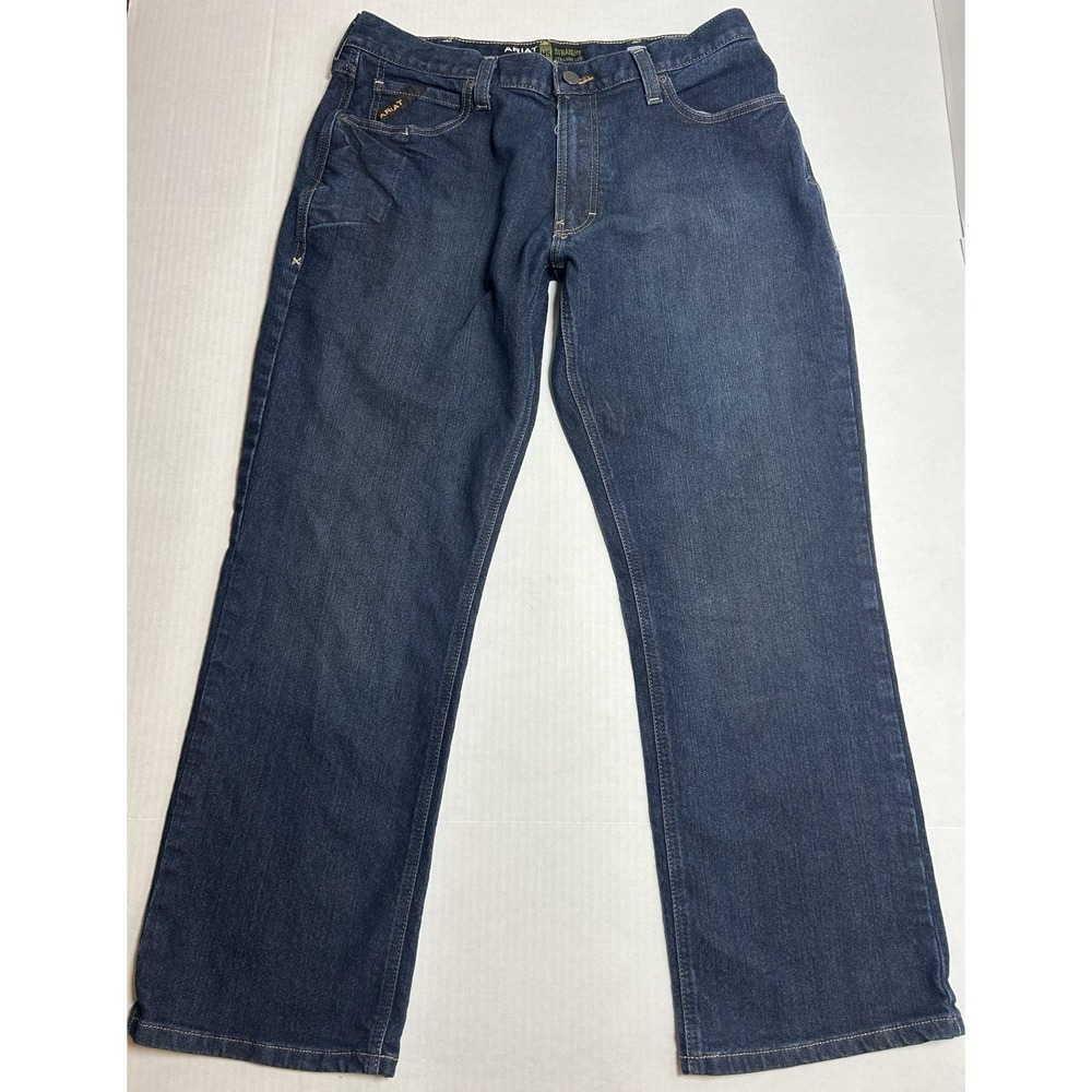Ariat Jeans Mens Size 36x32 Blue Denim Rebar M5 Straight Leg Outdoor Work